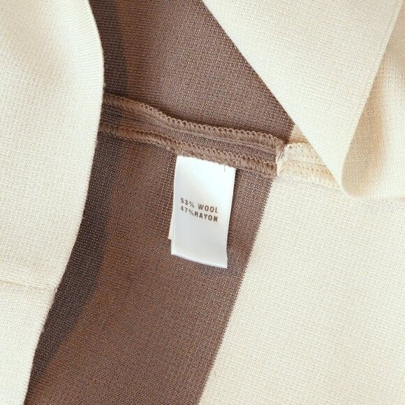 St John Knit Sleeveless Sheath Dress High Neck Cafe Brown - Size 6 - Picture 6 of 8